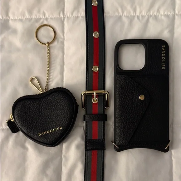 Bandolier Kimberly Adjustable Crossbody iPhone 15 Pro Max with Mini Heart Pouch